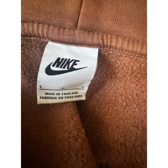Nike Sportswear Phoenix Fleece Cropped Hoodie Brown Full Zip Loose Women’s L - Picture 5 of 7